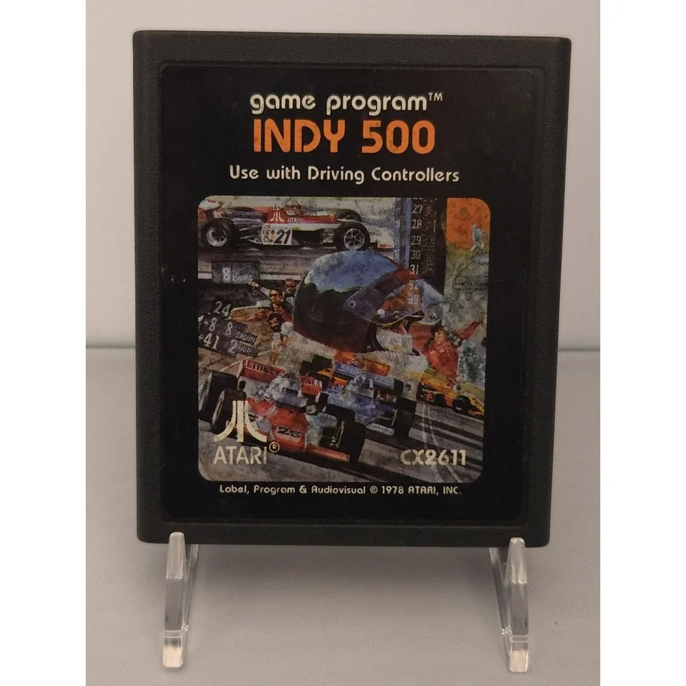 Atari 2600 Indy 500 Game Cartridge with Original Driving Controller - Tested